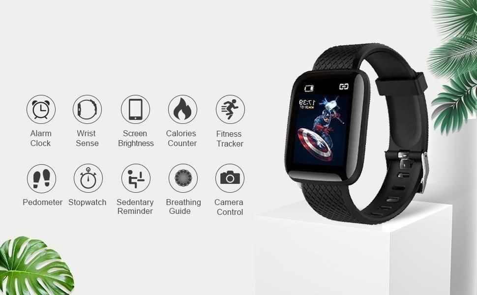 ID116 Plus Color Screen Smart Watch & Fitness Tracker: All-in-One Heart Rate, Blood Pressure, Pedometer, and Sleep Monitor